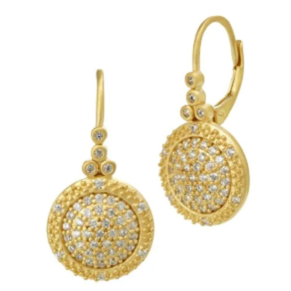 Freida Rothman Cubic Zirconia Sterling Silver & Yellow Gold Earring